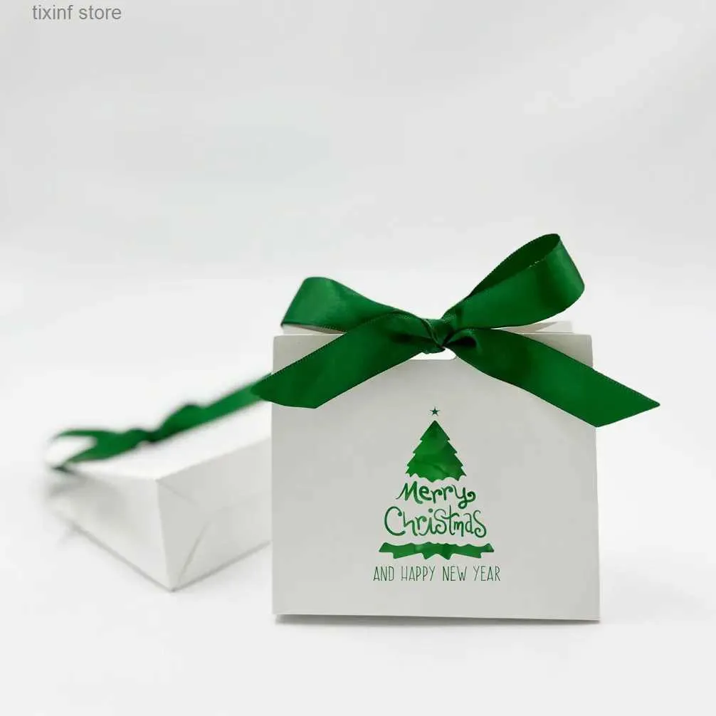 Hediye Sarma Hediye Kutuları Dekoratif Şeker Boxescookies Goodies Noel Şeker Çantaları Xmas Tree Hediye Kutusu Festival için Mevcut Ambalaj T240309