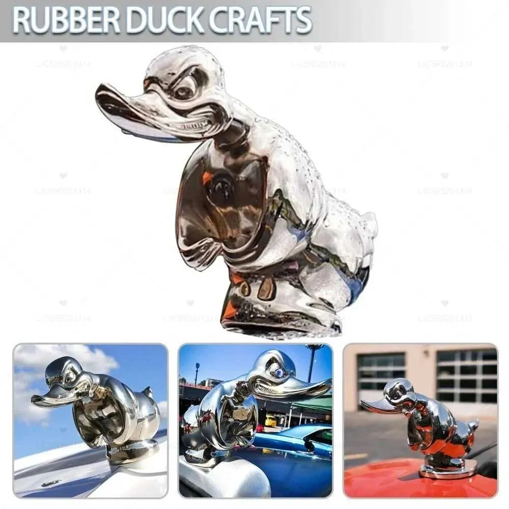 TROONZ - Décor De Capot Canard En Colère 3D - Emblème Autocollant Ou Visé Pour Voiture, Moto, Décoration Bureau (argenté/noir, 19x19,5x11 Cm)