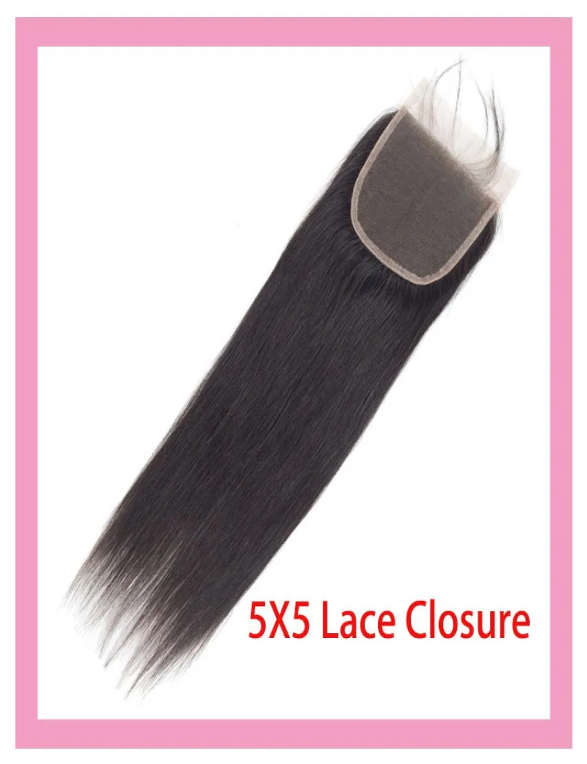 Malaysian Human Hair 5X5 Lace Closure Straight Virgin Hair Whole 5 By 5 Closure With Baby Hair Silky Straight6468779