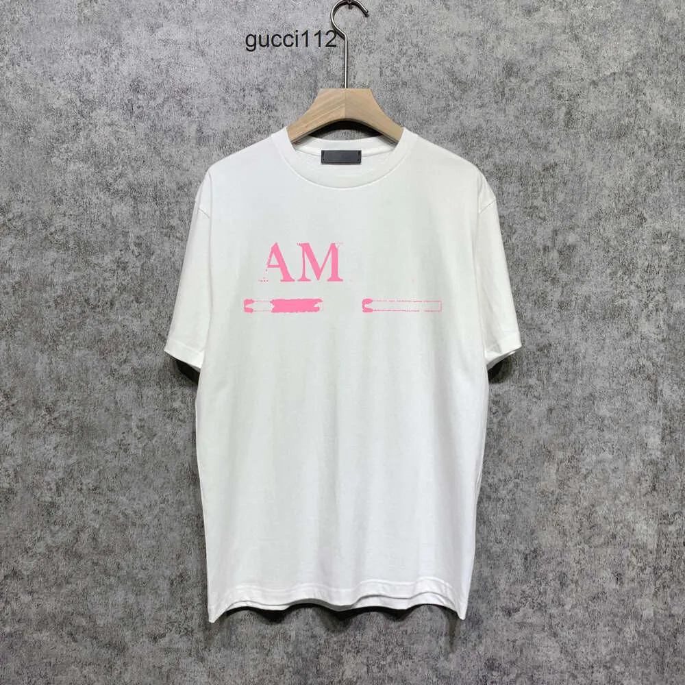 amirirlies лето розовый amar miri 2023 amari мужские футболки дизайнерские роскошные мужские футболки amirl простота чистый белый 7 цветов amis буква AM с короткими рукавами cottoV178