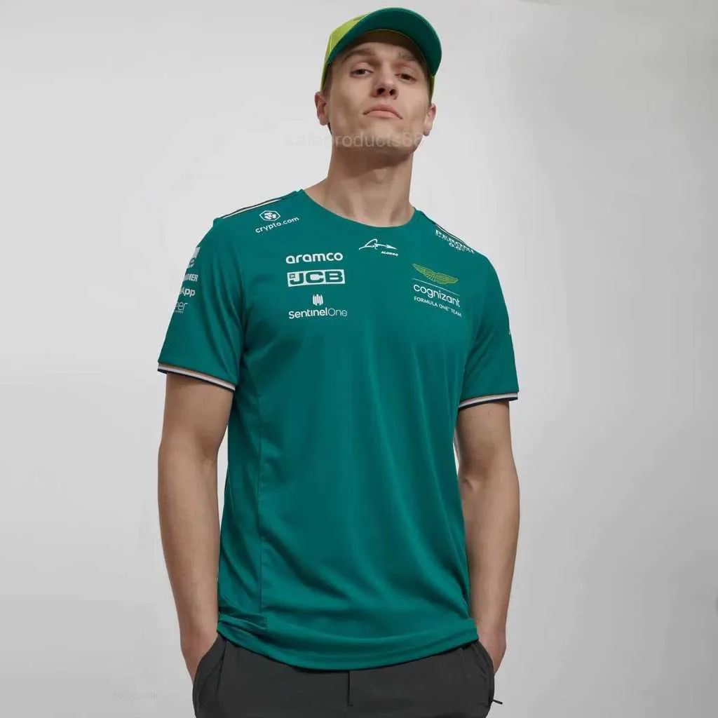 T-shirts hommes T-shirts hommes 2024 Aston Martin F1 T-shirt Fernando Alonso Formule 1 Team Racing Design T-shirts à col rond Vêtements de haute qualité