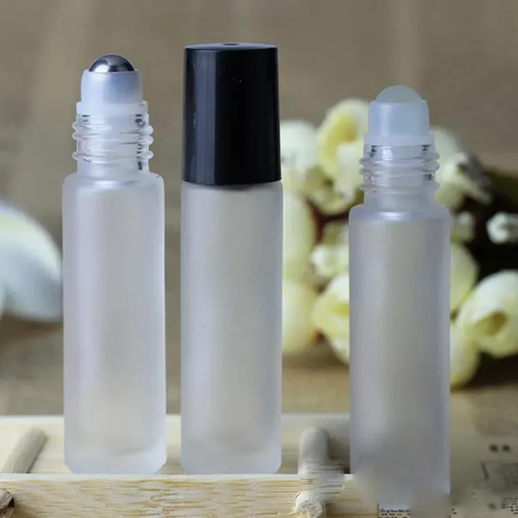 Portable 10ML MINI ROLL ON Glass Bottles Fragrance PERFUME THICK GLASS BOTTLES ESSENTIAL OIL Bottle GLASS Metal Roller Ball