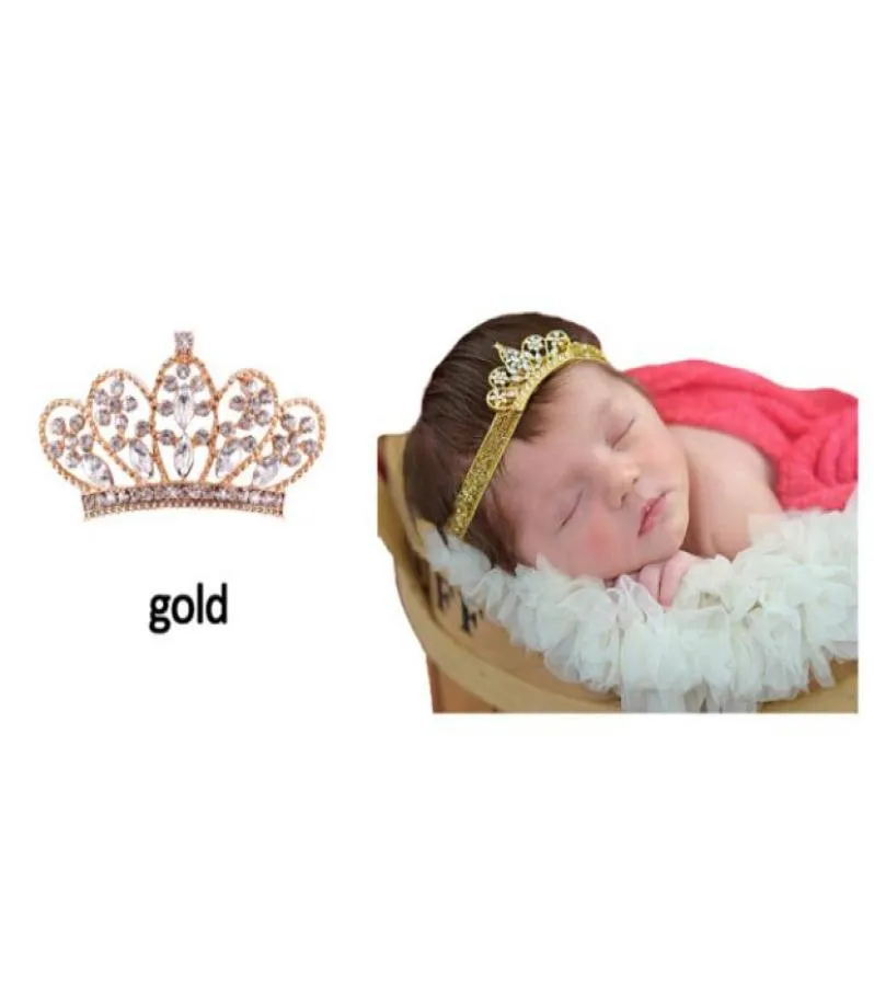Bella principessa Tiara Fascia Royal Baby Pearl Crown Fascia per capelli Strass accessori per bambini Fascia per capelli corona di cristallo 5703134