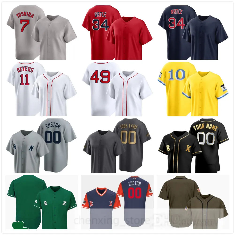 Maillot de baseball cousu 2024 37 Nick Pivetta 63 Justin Slaten 57 Greg Weissert 22 Garrett Whitlock 25 Josh Winckowski 32 Tyler Heineman 3 Reese McGuire Connor Wong