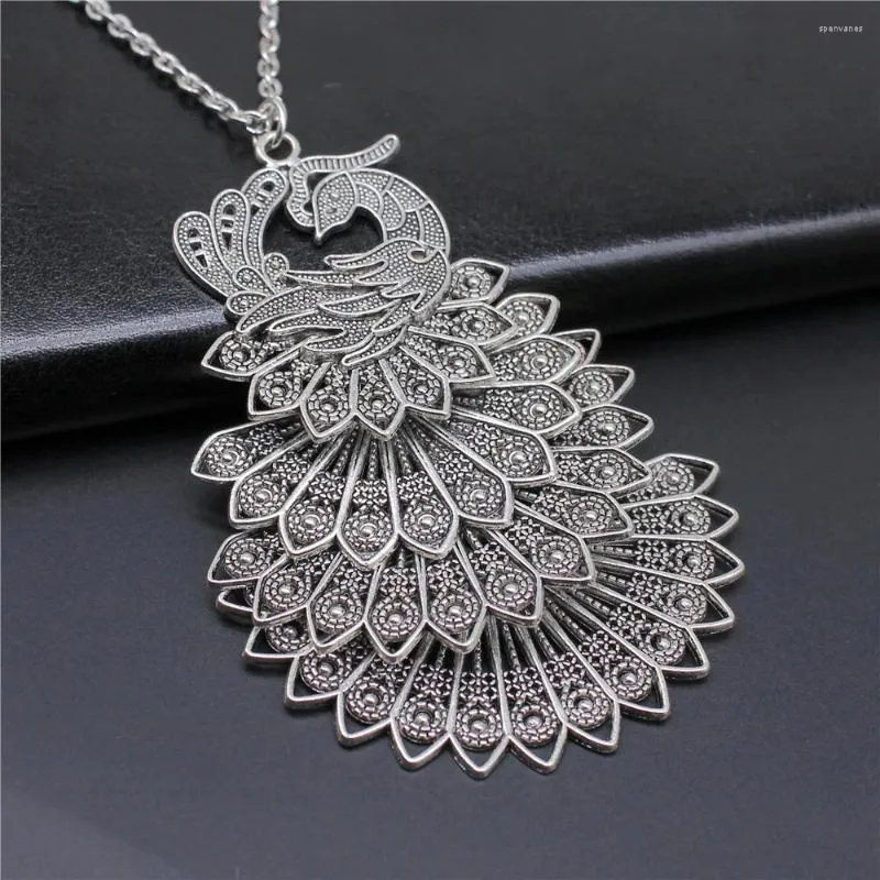 Antique Silver Peacock Necklace Vintage Style For Women Men Long Chain Jewelry Accessory From Spenvanes 6.54 DHgate.Com