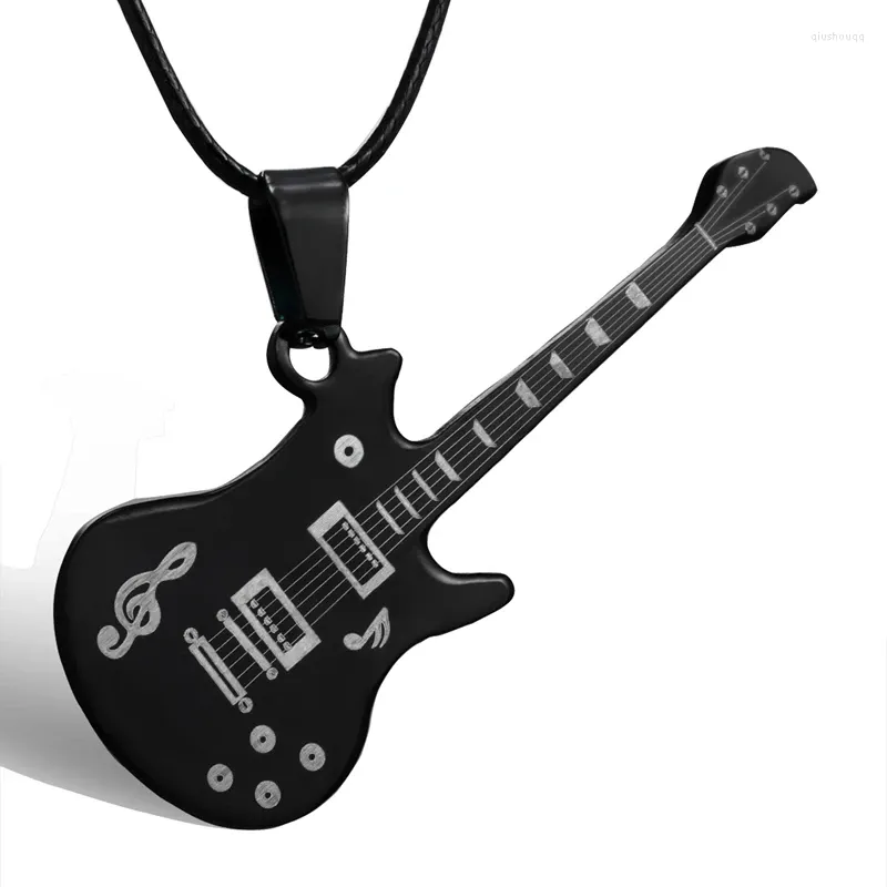 Naszyjniki wiszące moda na gitarę ze stali nierdzewnej Naszyjnik dla mężczyzn punkowy łańcuch linowy 13 style chłopię