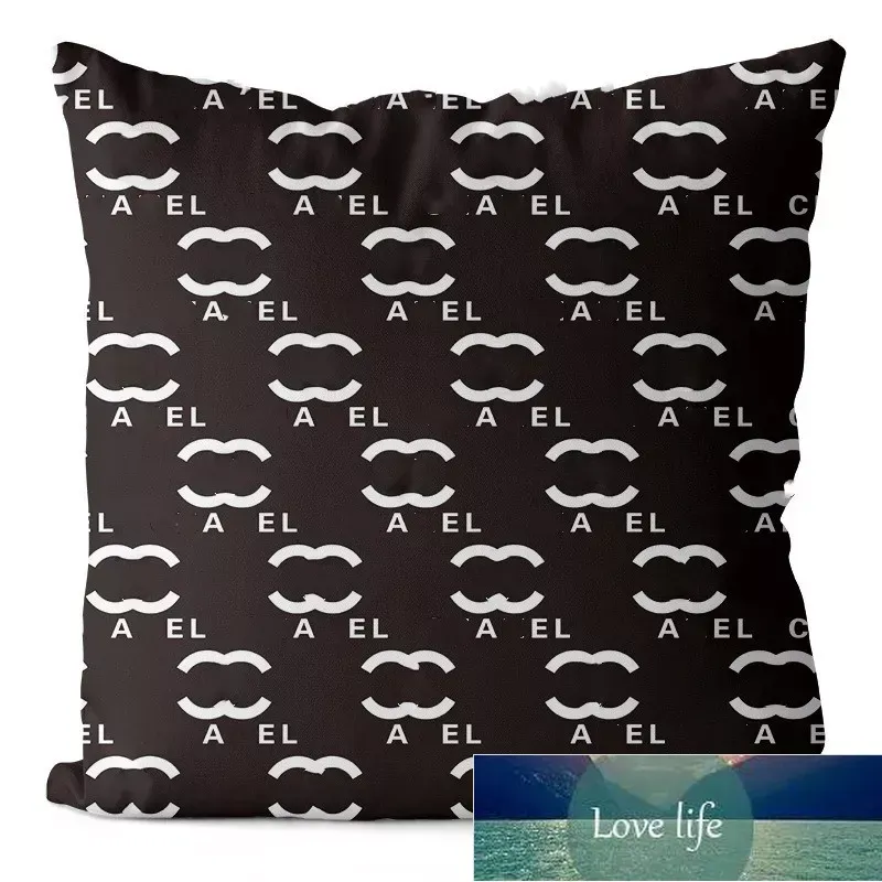 Coussin de styliste noir et blanc, housse de coussin avec lettres et Logo, décoration de canapé, pour la maison, 45x45cm