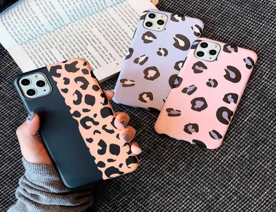 Leopard Print IMD Matte telefonfodral för iPhone 13 Pro 12 Max Mini 11 XR 8 Plus Soft Cover6352792