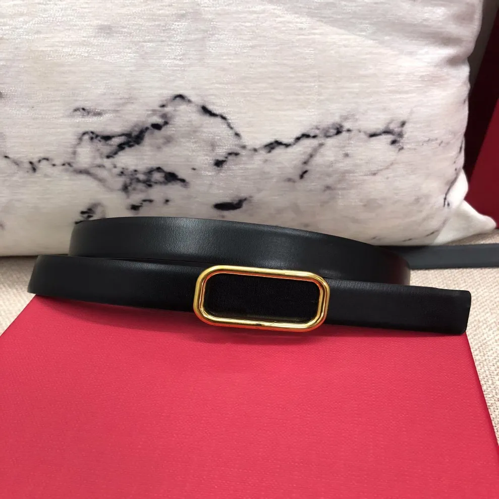 Cinture classiche da donna larghezza 2,0 cm qualità nero rosso bianco vera pelle fibbia dorata cintura da donna con scatola designer donna 282V