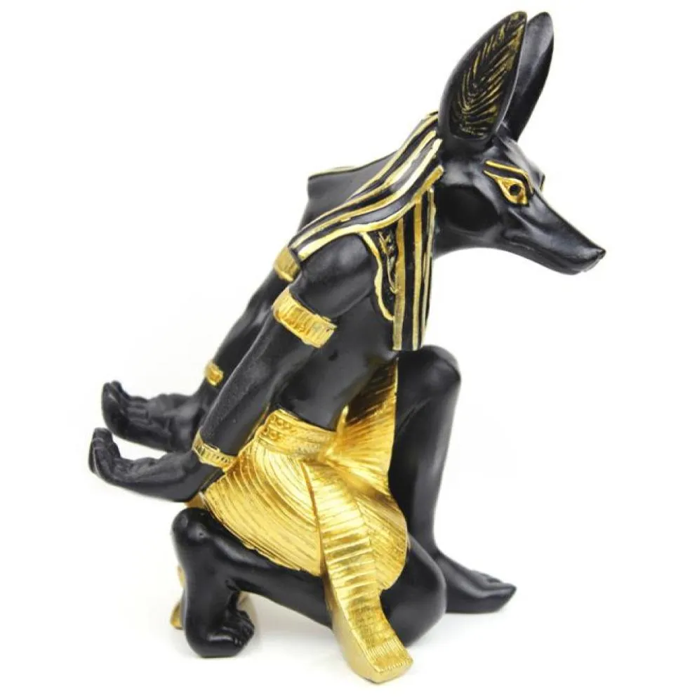 Egyptisk flaskbänk vinhållare Anubis Bastet Art Statue Design Storage Rack7398790