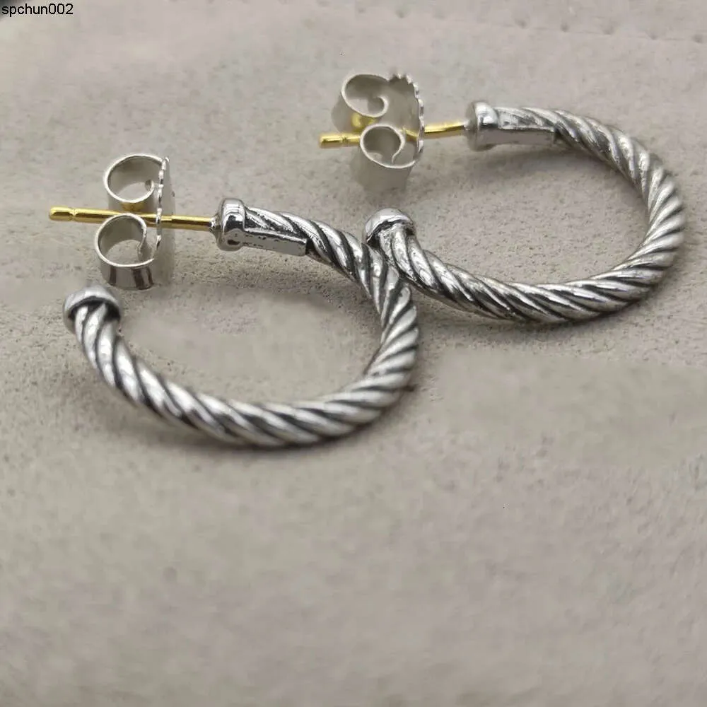 Projektant Dy Twisted Pearl Headdy American Fashion Brand Cable Hoop Hoop w szterling Sier dla kobiet D75N