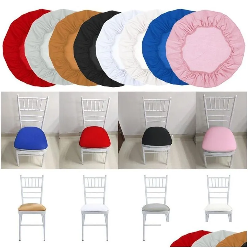 Chair Covers Removable Elastic Solid Color Stretch Chair Er Slipers Dining Seat Case Wedding El Banquet Office Protector Ers Drop Deli Dhd1A