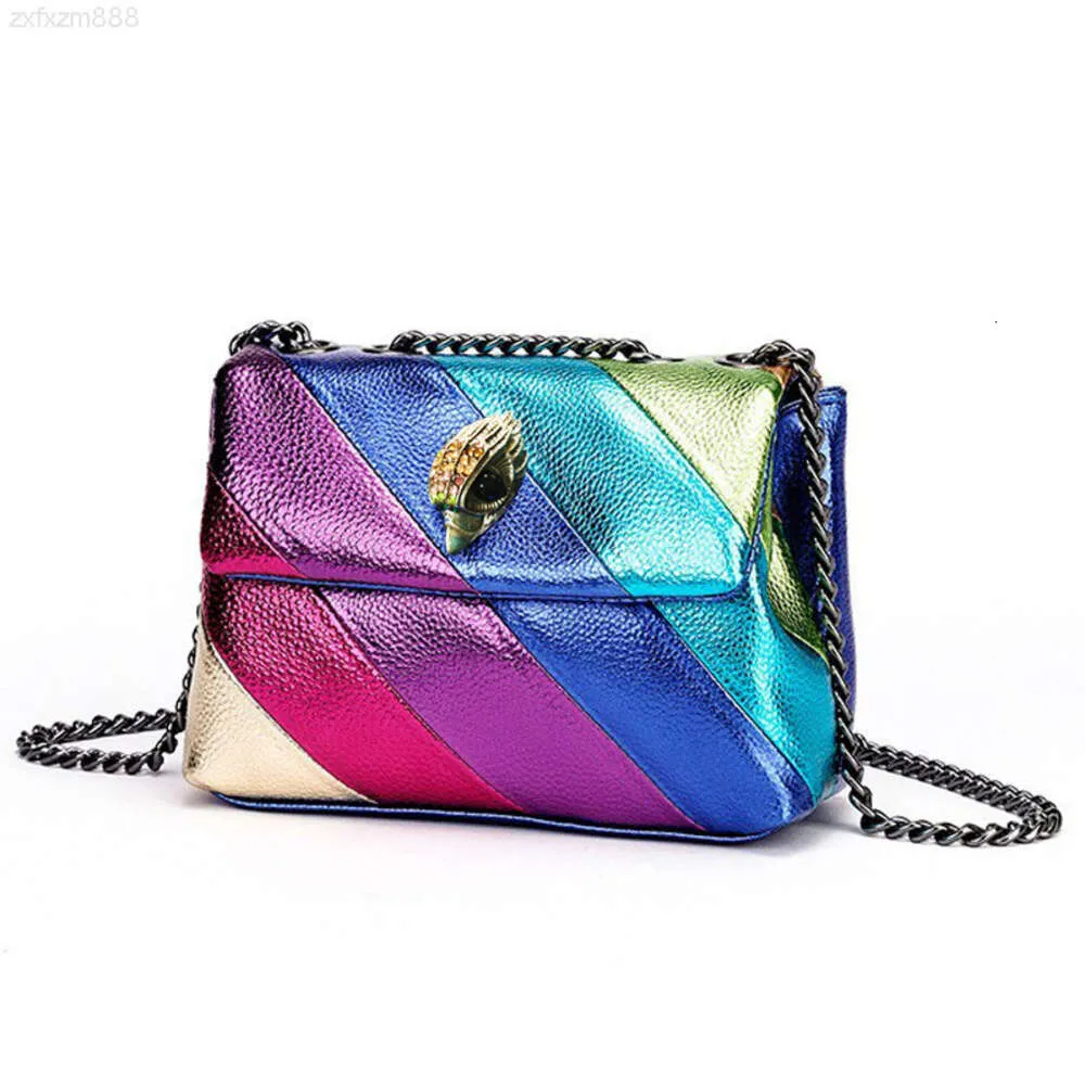 Neue Mode Diamant Geprägte Kette Schulter Tasche Damen Regenbogen Crossbody Sling Messenger Kreuz Körper Handtasche Leder Taschen Frauen