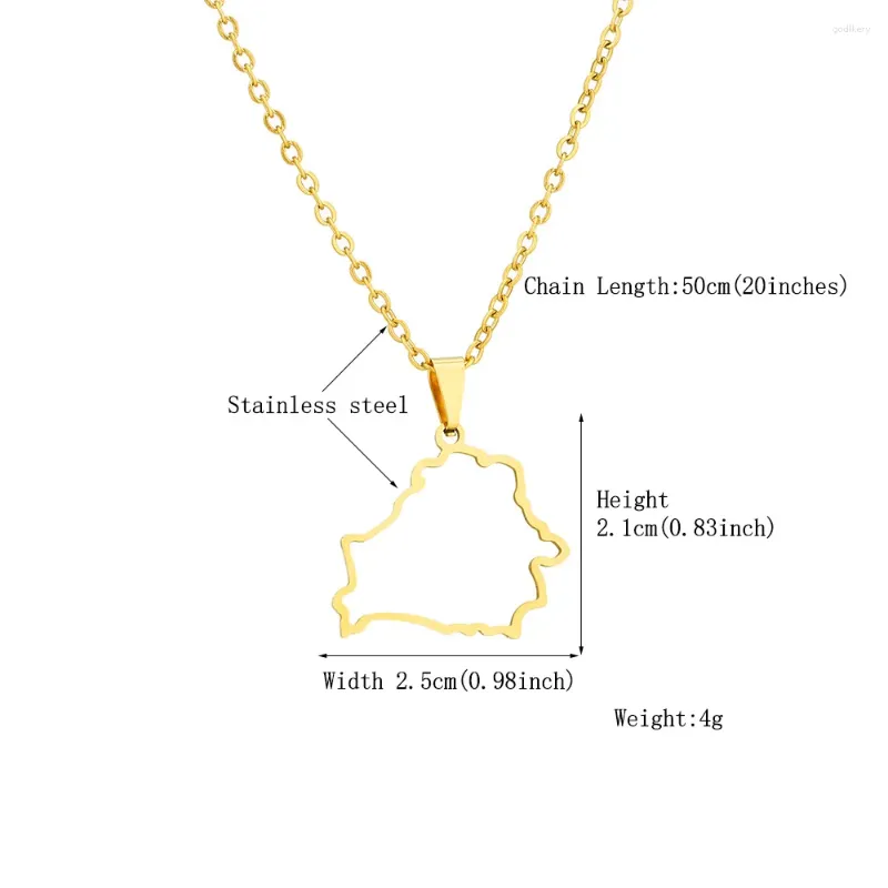 Hänghalsband ihålig vitryssland karta rostfritt stål stad hemstad halsband för män kvinnor välsigna gåva halskedja smycken