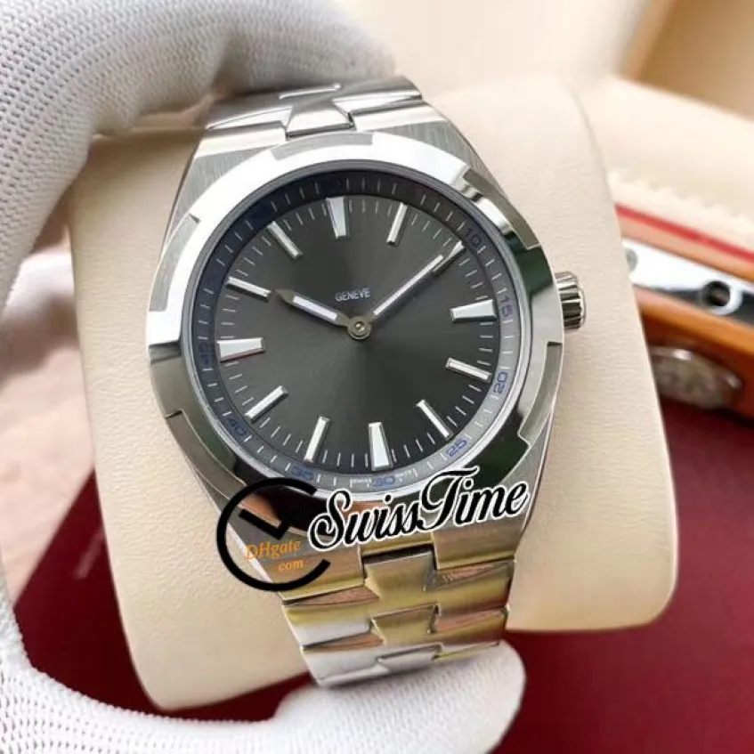 New Overseas 2000V 120G-B122 Gray Dial A2813 Automatic Mens Watch Stainless Steel Bracelet No Date Gents Watches SwissTime 7 341f