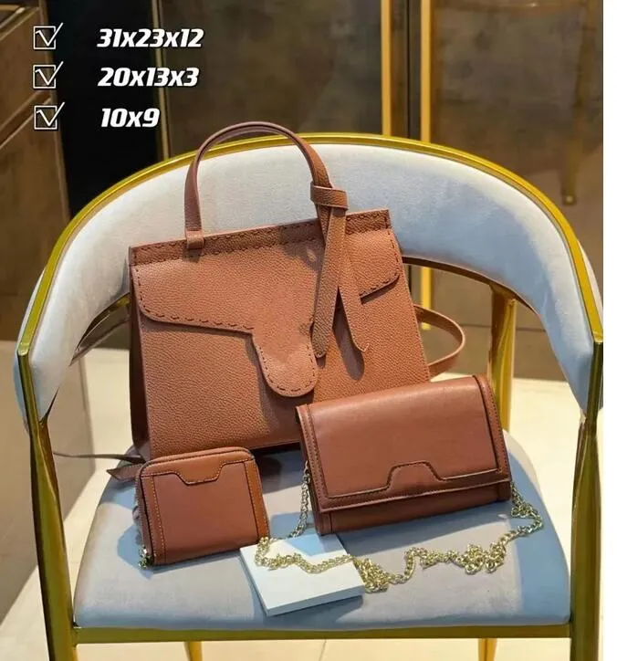Designer bag Fashion 3-in-1 handbag high-end atmospheric combination shoulder tote bag lady clutch designer wallet 3pcs/set GC001