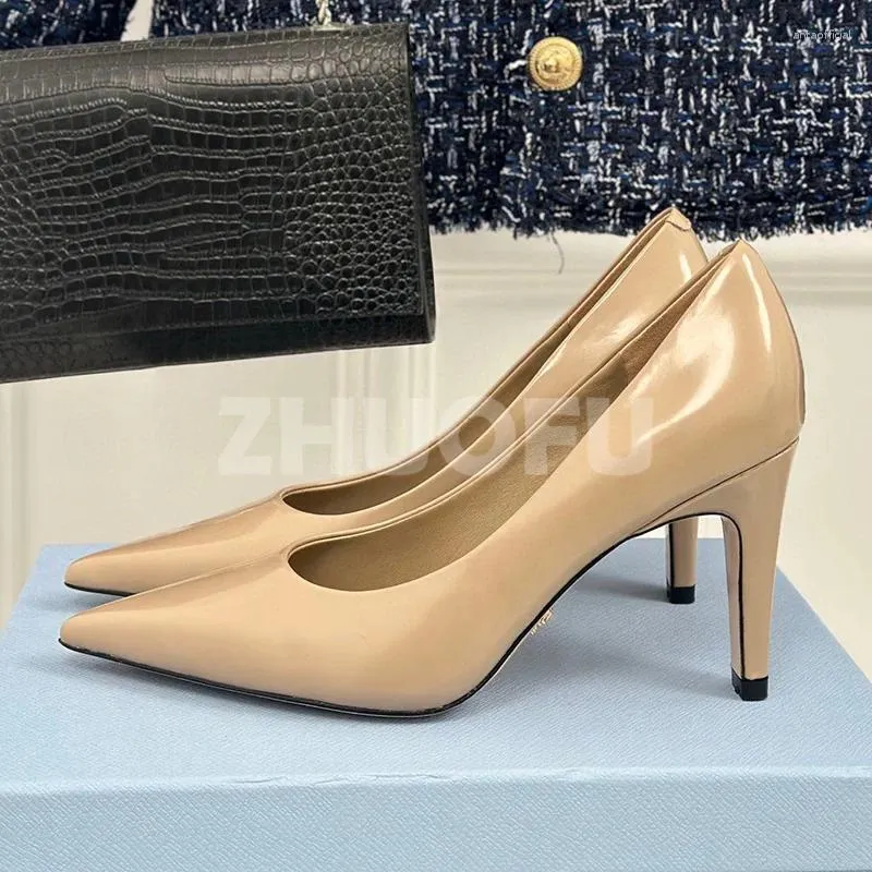 Robe chaussures printemps automne style femmes talon haut bout pointu couleurs solides supérieur sexy mode femme stilettos