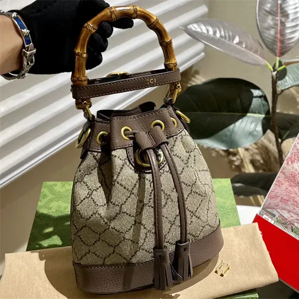 Designer Ophidia Emmertassen Dames Bamboe Gezamenlijke Schoudertas Luxe Mini Tote Lederen Emmer Tas Letter G Hardware Handtassen Crossbody Tas Portemonnee Portefeuilles