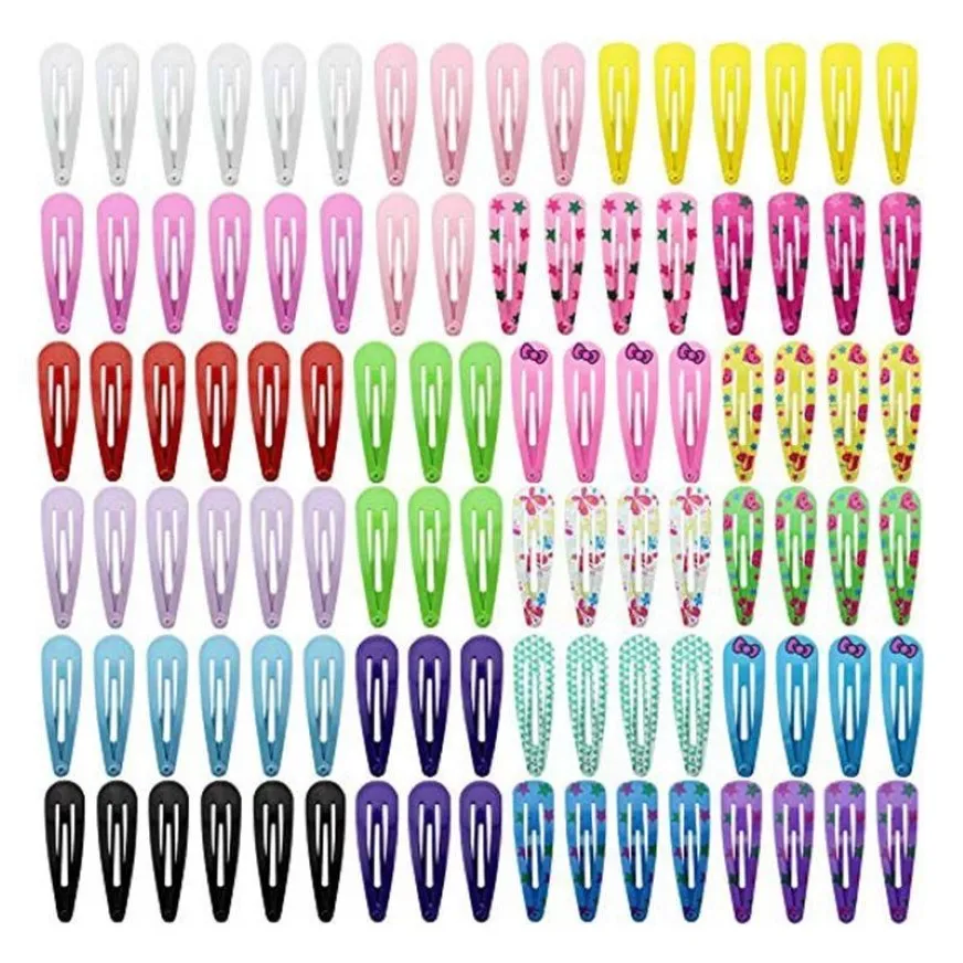 Grampos de cabelo Barrettes L93F 100 Pcs / Pacote Bonito Meninas Hairpin Bebê Crianças Headwear Criança Snap-on Clip Head Acessórios Gifts304Z