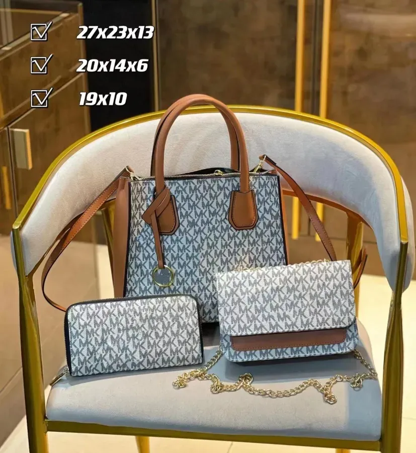 2023 Дизайнерские сумки, классическая женская сумка, женский клатч, кошелек, женская сумка через плечо, большая вместительная сумка-мессенджер, комплект из 3 предметов