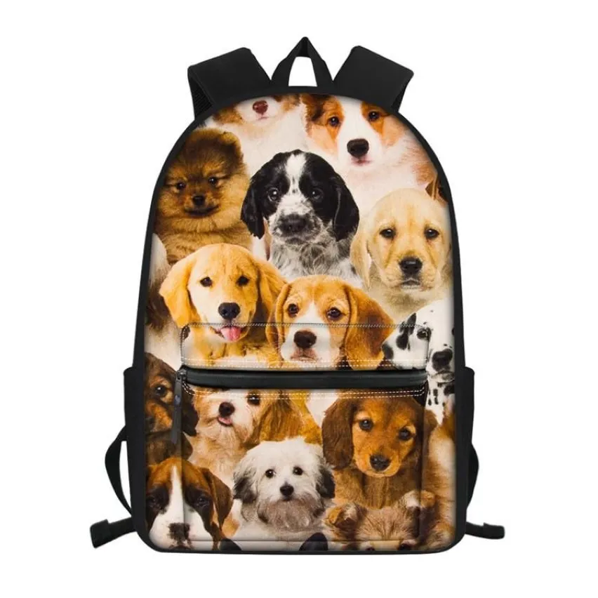 Mochilas escolares fofas para cachorros, mochilas ortopédicas com estampa 3d para meninos e meninas, mochilas escolares 266e