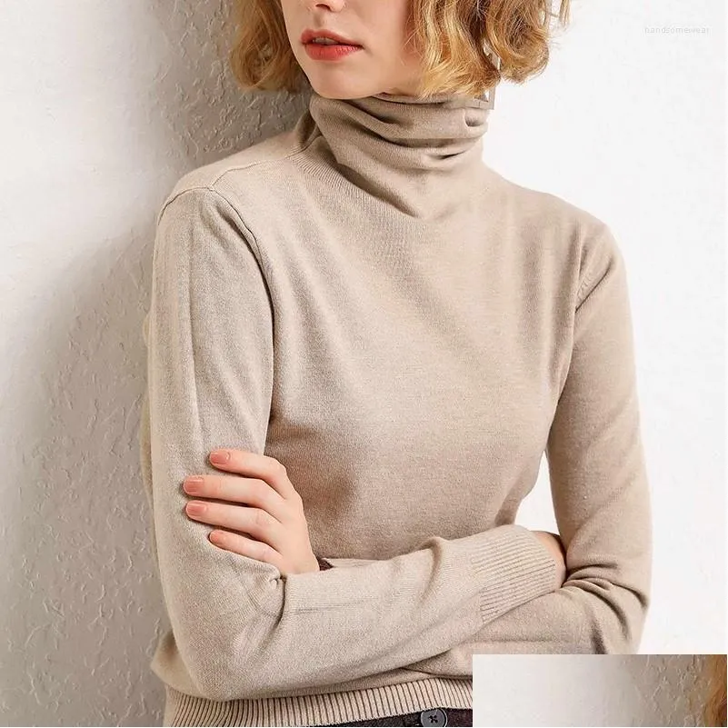 女性用セーターカシミアタートルネックセーター女性ウール暖かいジャンパー秋の冬服