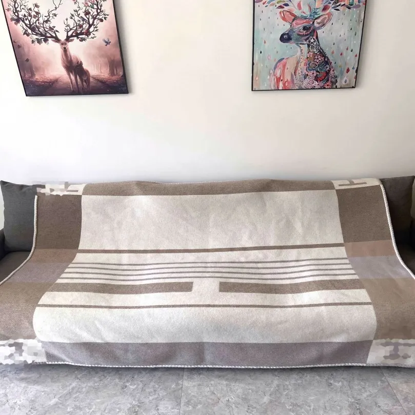 Luxuriöse Signage-Decke aus echtem Kaschmir und Wollmischung, dickes Gewicht: 1,5 kg, warme Decken, Größe 135 x 170 cm, für drinnen und draußen, T2989
