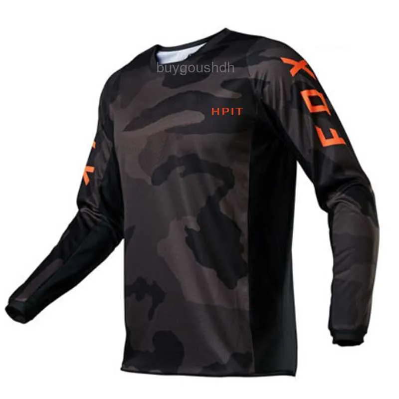 Homens camisetas 2024 Homens Downhill Jerseys Mountain Bike MTB Camisas Offroad DH Motocicleta Motocross Sportwear Corrida HPit Fox Bicicleta Ciclismo