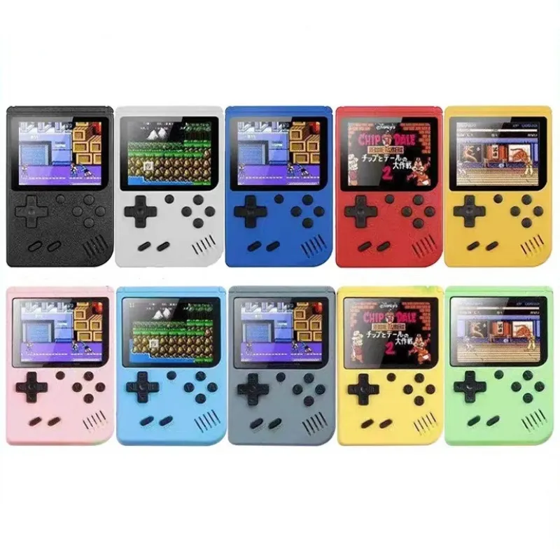 Taşınabilir Macaron Handheld Video Oyun Oyuncuları 500 Türlü Oyun Retro Oyun Konsolu 3.0 İnç Renkli LCD Ekran Konsolu Perakende Paketlemeli