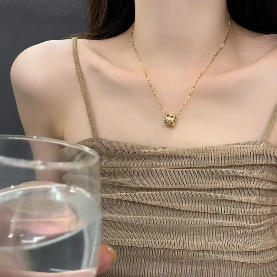 Collana di design Collana VanCF Collana con ciondolo caleidoscopio in oro di lusso con agata di diamanti in oro 18 carati per catena versatile alla moda da donna