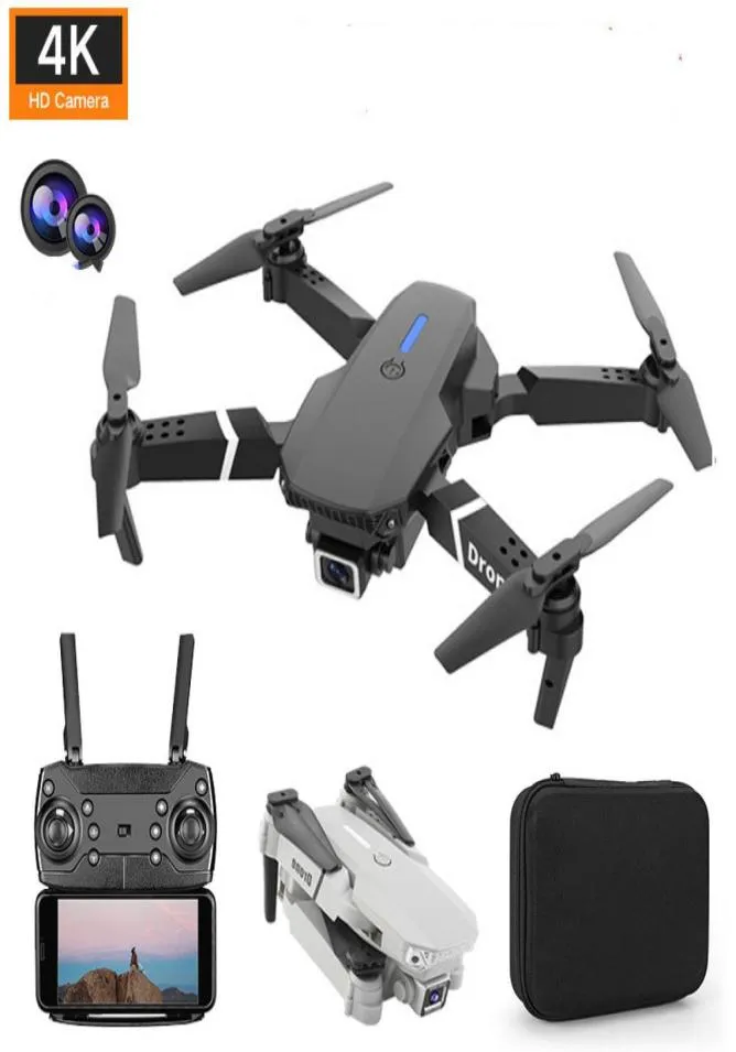 E88 RC Aereo con grandangolo HD 4K 1080P Doppia fotocamera Altezza Hold Wifi RC Quadcopter pieghevole Dron Regalo per bambini 469417058