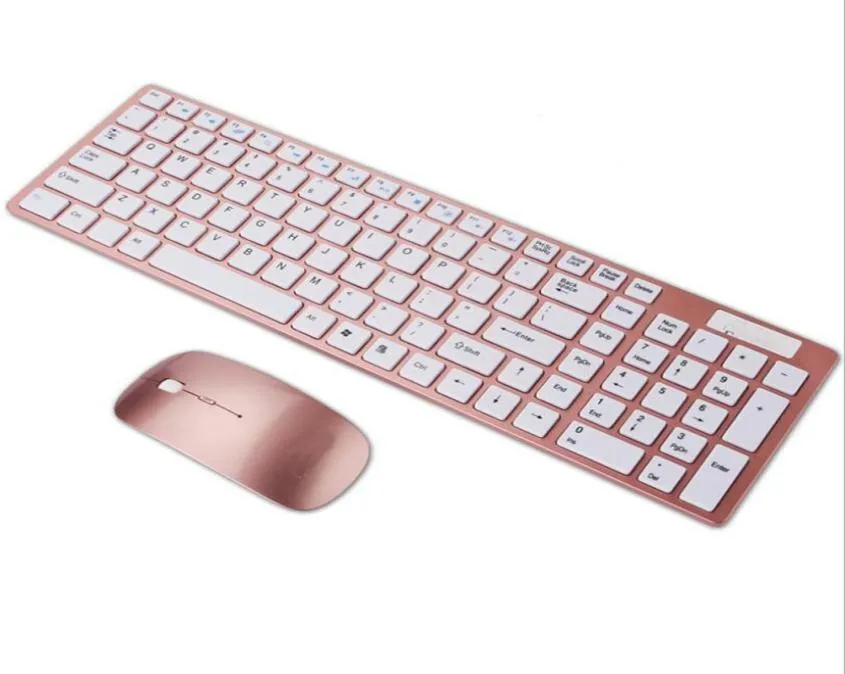 Combo tastiera e mouse wireless Tastiere sottili da 24 GHz 104 tasti con ricevitore per caramelle da ufficio Color3221489
