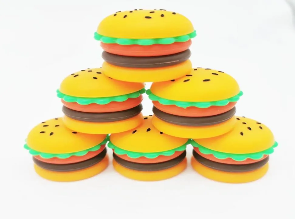 Hem Hamburger Jar Silicone Container burkar Dab Wax Vaporizer Container Slick Dry Herb Containers3010292