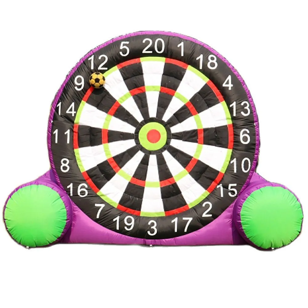 Jeu De Fléchettes Football Gonflable 3m Avec Cible - Jeu De Jardin Pour Enfants