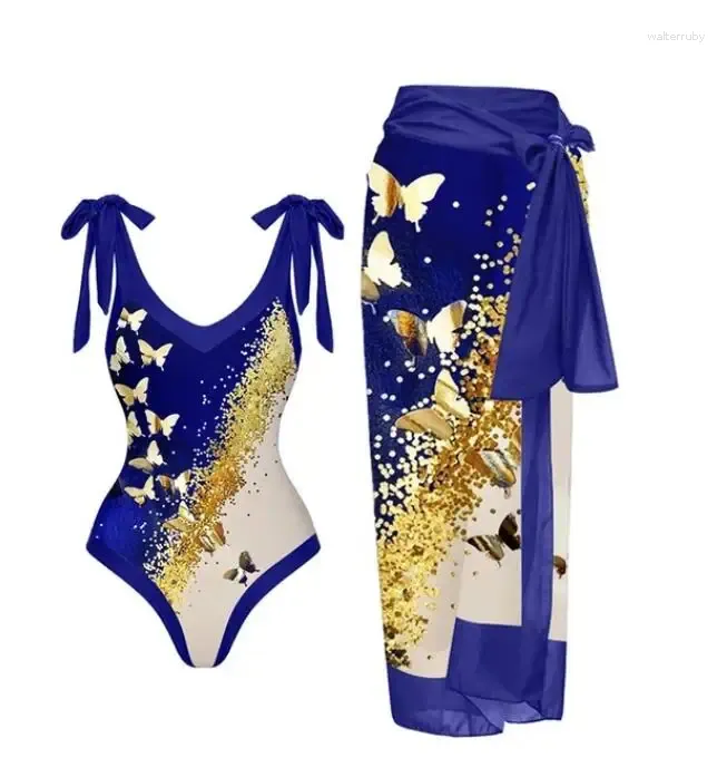 Women's Swimwear Summer 2024 MultiColor Printing One Piece Swimsuit Seperated Personality Fashion High Waist Bikini Bathing Suit