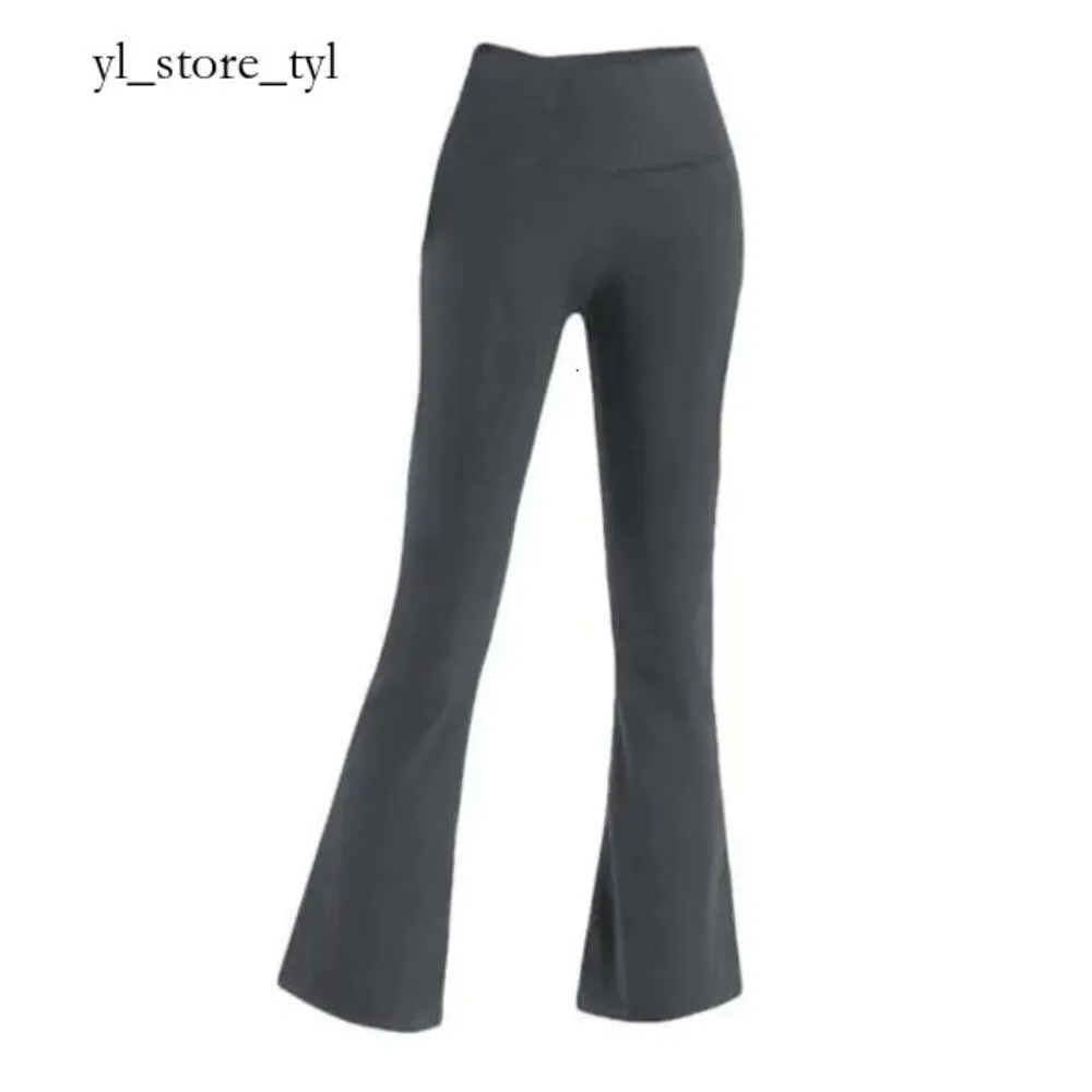 Haute qualité LL Align femmes pantalons de Yoga couleur unie nu sport façonnage taille serré évasé Fitness lâche Jogging vêtements de sport LU Womens Nine Point Flared Pant 9646