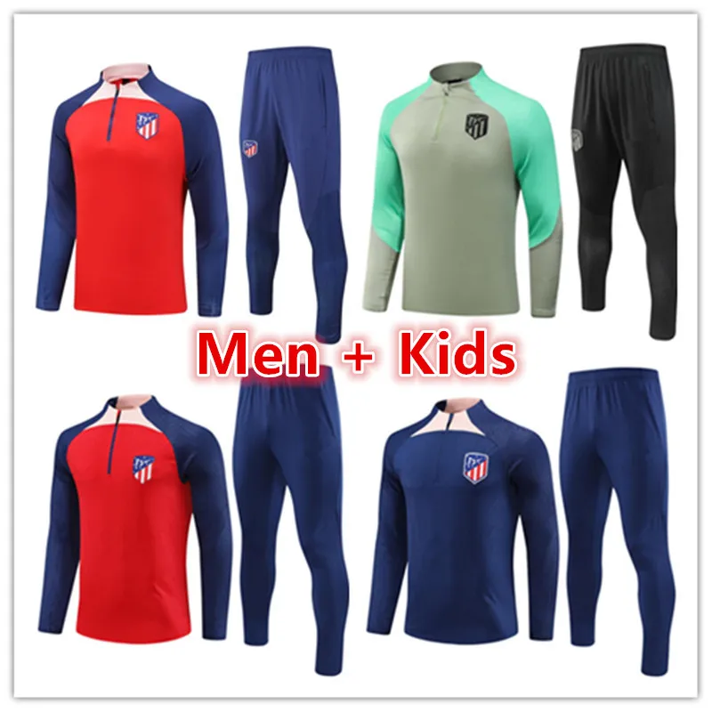 2023 2024 bambini adulti Atletico Madrid tuta chandal futbol kit tuta da allenamento di calcio 23 24 tute Madrid set da uomo camiseta de football giacca