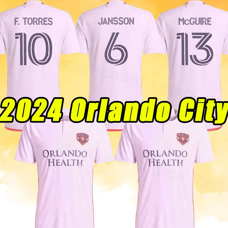 24-25 Maillots de football MLS SC Orlando City 11 Maillots Junior Urso 4 Joao Moutinho 9 Ercan Kara 17 Facundo Torres 7 Alexandre Pato Maillot de football blanc Kits hommes enfants