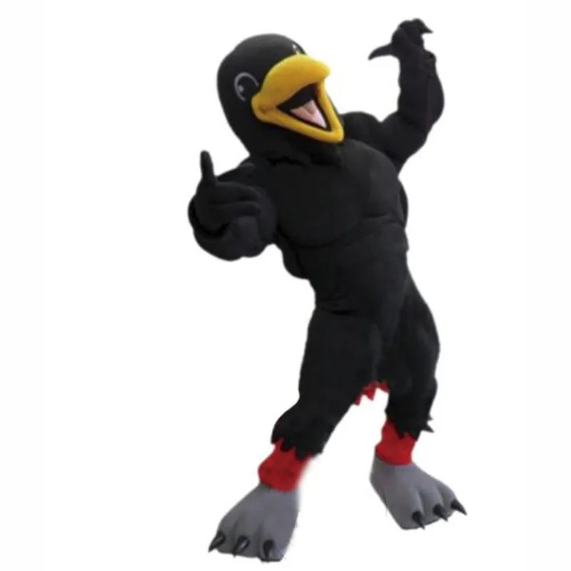 Costume de mascotte de corbeau professionnel, déguisement de fête d'anniversaire à thème animé, tenue de personnage d'halloween, 2024