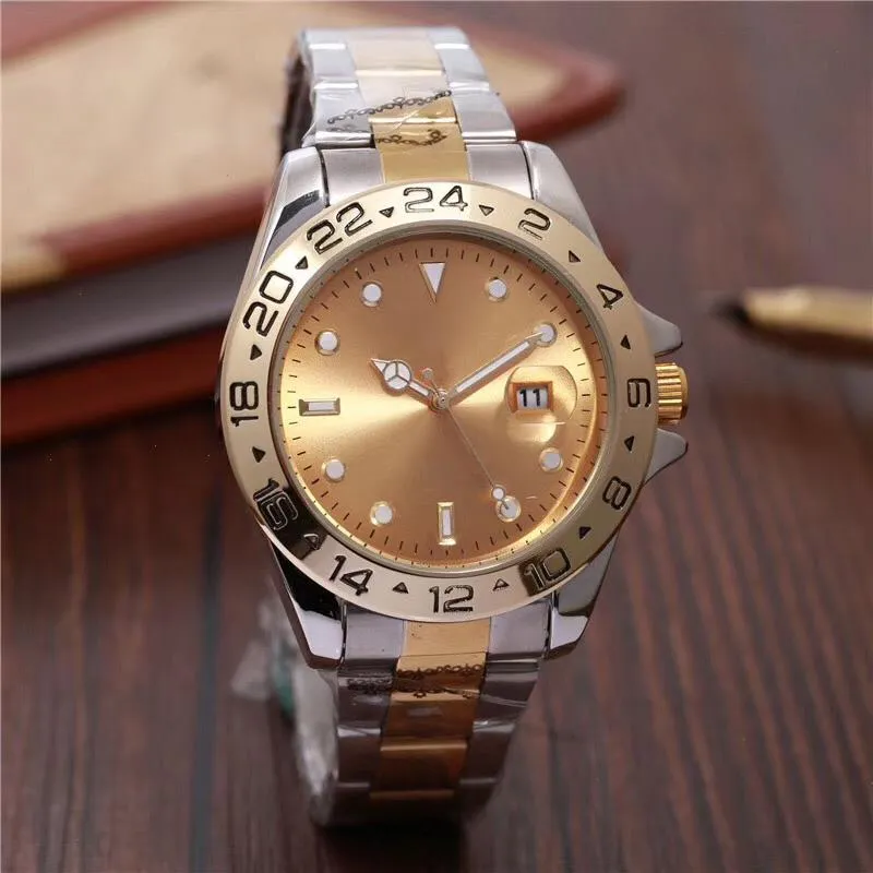 Marke Ro-le Herrenuhren Automatikwerk Uhrenuhr Goldarmbanduhr komplett aus Edelstahl Super 40mm Luxusuhr Geburtstagsgeschenke