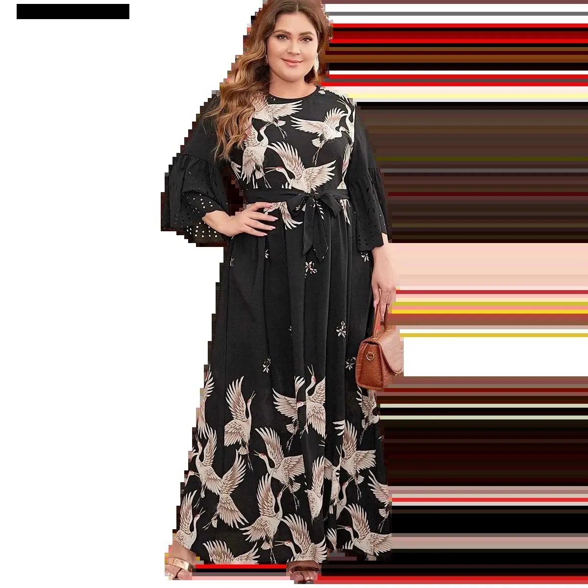 Robes sexy urbaines Moyen-Orient musulman grande taille mode chaud nouveau arabe Dubaï vêtements pour femmes mode grande taille robe imprimée robe longue saoudien malaisie L240309