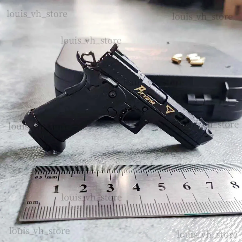 Gun Toys 1 3 alliage G34 TTI PIT VIPER pistolet modèle semi-alliage QSZ92 porte-clés d'éjection de coque démonter Mini pistolet jouet pour garçons T240309 T240309
