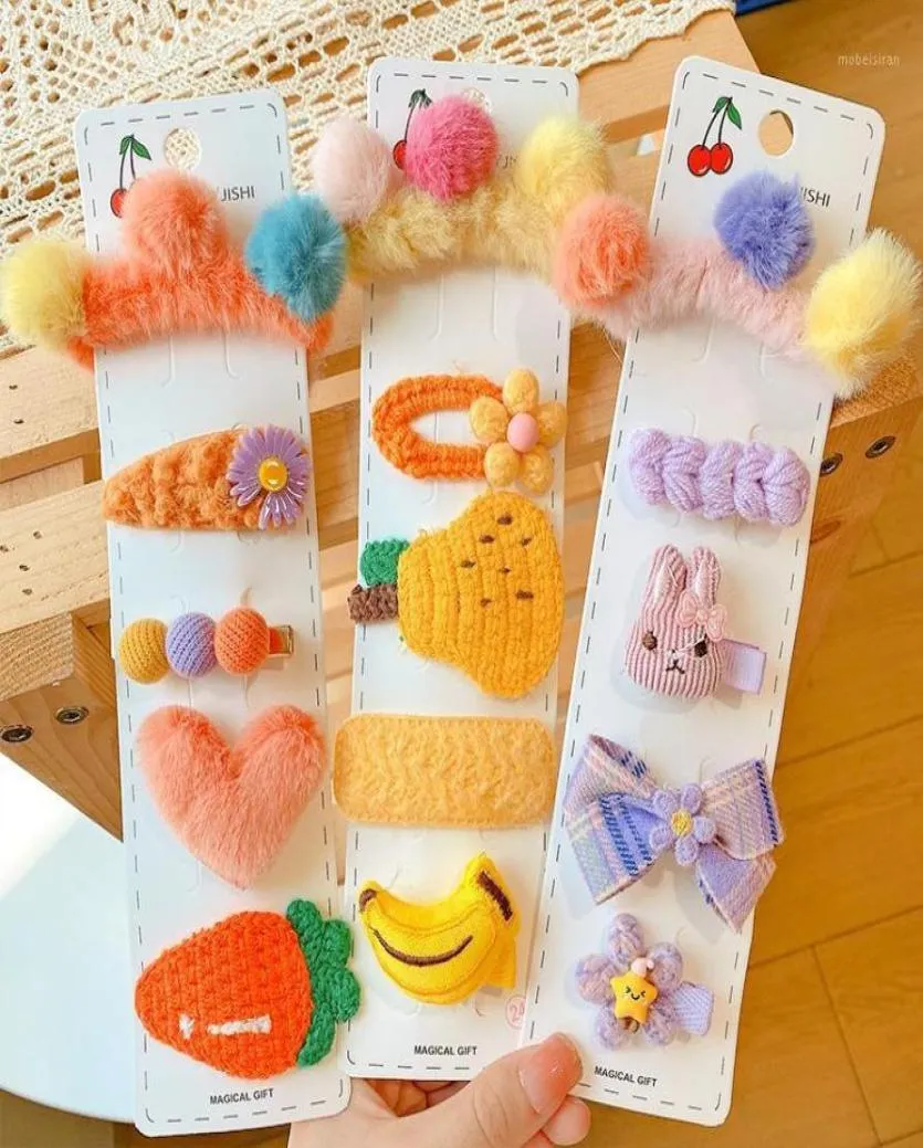 Haarschmuck 2022 Kinder Niedliche Farben Weiche Cartoon Scrunchies Gummibänder Haarnadeln Mädchen Schöne Strickklammern Kinder6899008