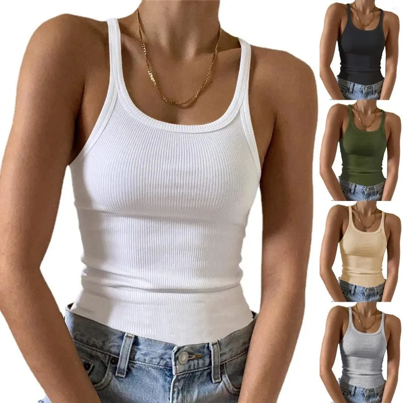 Camisoles Tanks A Day Top Femmes PU Cuir Cou Sans Manches Solide Camisole Crop Tank V Shirt Juniors