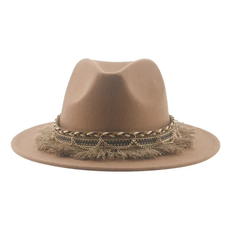 Cowboyhüte Hut Fedora Hut Gefilzter Mann Hut Hüte für Frauen Western Cowboy Panama Vintage Casual Luxus Männer Hut Sombrero Hombre 240228