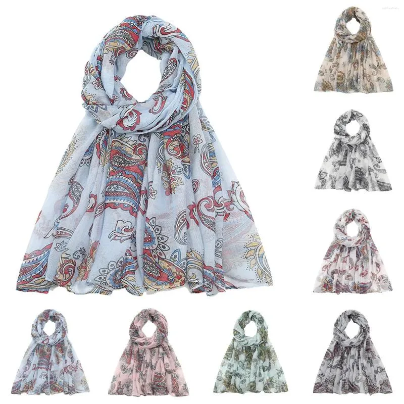 Scarves Women's Hijabs Fashion Print Head Scarf Lightweight Neck Hair Bandana Chiffon Neckerchief Silk Scarfs For Women