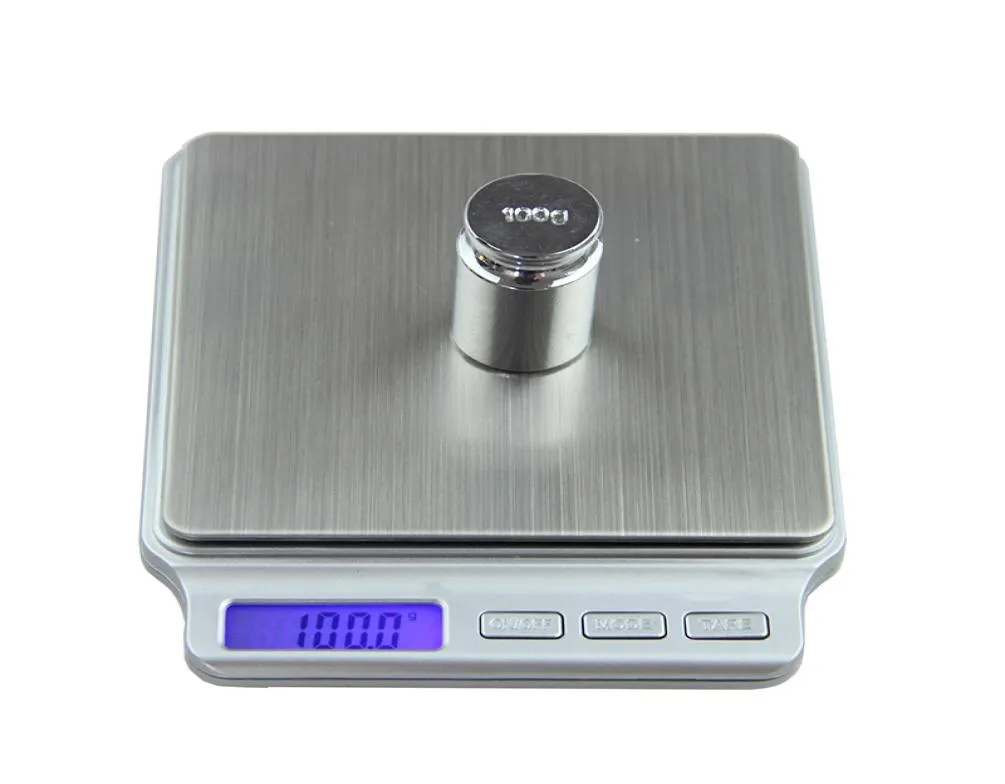 Digital Pocket Gram Scale 2000g x 01G Kök matlagning VÄGGER VERKTYGLEKTRONISK BALANSKALT SKALA STALTFRIT STÅLPLATFORM T204361171