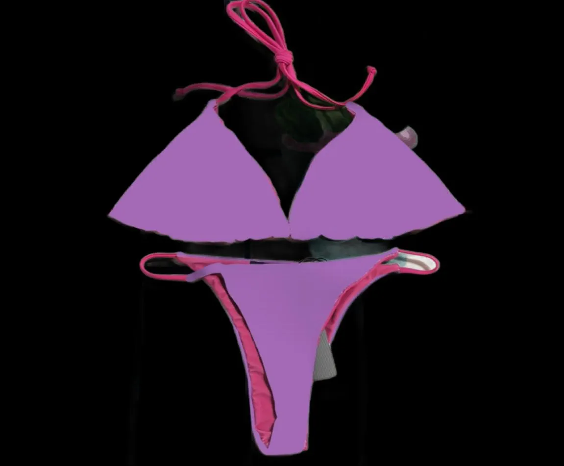 Conjunto de Bikini con letras sexy para mujer, traje de baño para mujer, traje de baño para mujer, traje de baño de verano para vacaciones, 2 colores 2677138