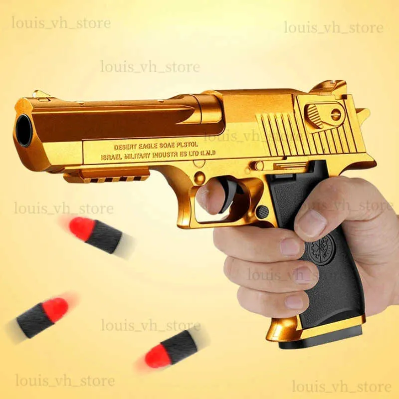 Gun Toys Desert Eagle Shell Ejection Soft Bullet Toy Gun Airsoft Pistol Foam For Boys Girls Shooting Games T240309