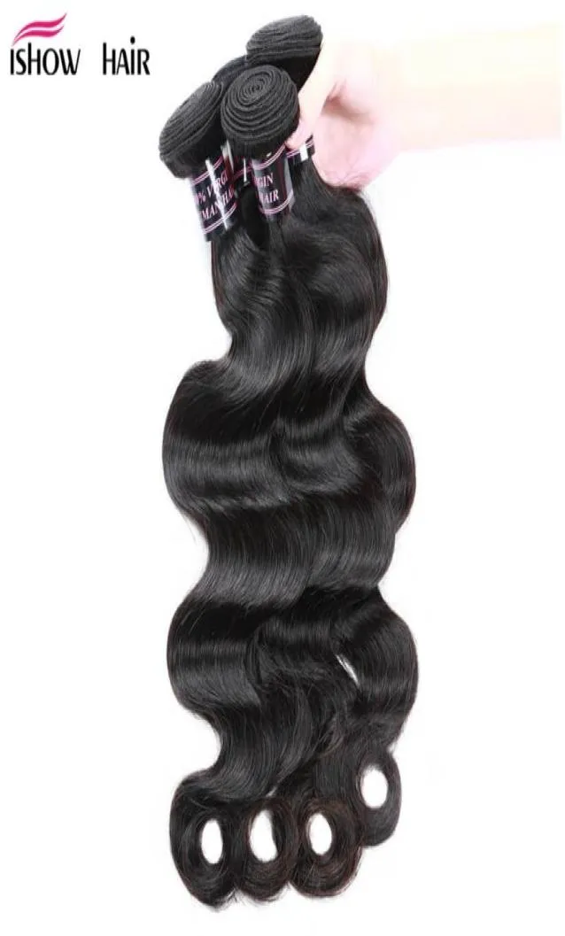Body Wave Human Hair Bundles Peruvian Indian Virgin Hair Bundles Billiga 8A Brasilianska hårbuntar 10st för svarta kvinnor6574053103819